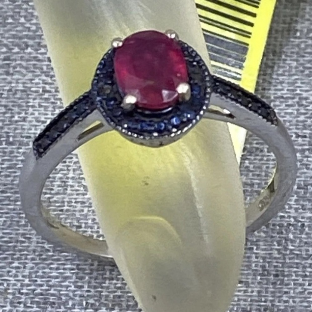 Elegant Ruby And Spinel Silver Ring - image 1